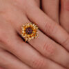 anillo flor piedra natural amatista
